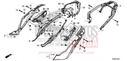 COUVERCLE LATERAL/PORTE-BAGAGE ARRIERE (2) CRF1100D2L de 2020